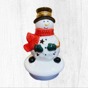 Snowman Christmas candle topper candle lid